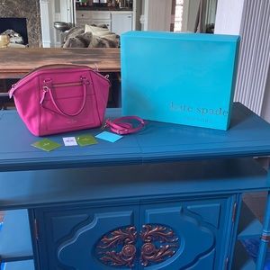 Kate Soade leather Small City Duffle in Rio Pink.